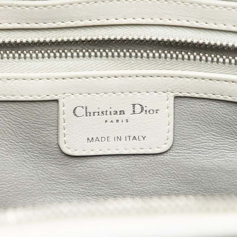 Dior Large Calfskin My Dior Frame Handbag White Leather Very good condition - Box View