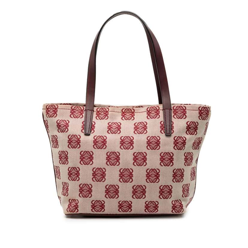 Loewe Anagram Canvas Tote Red Canvas Very good condition - Front View