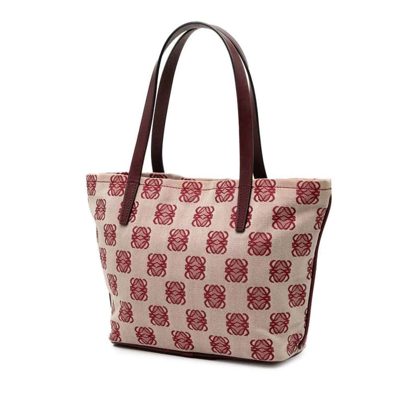 Loewe Anagram Canvas Tote Red Canvas Very good condition - Back View