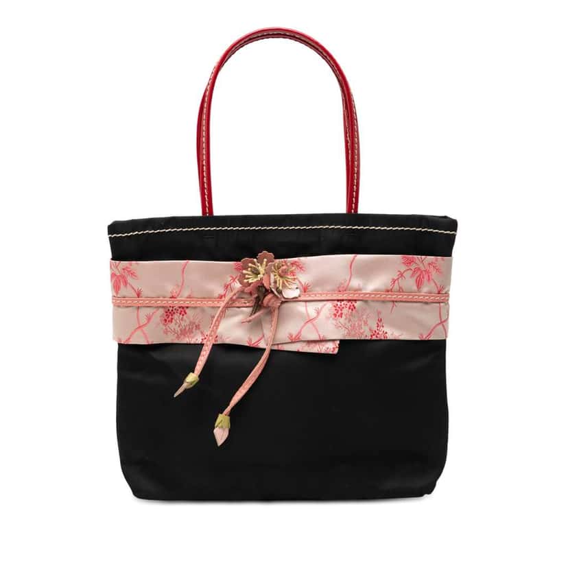 Prada Tessuto Kimono Obi Handbag Black Very good condition - Front View
