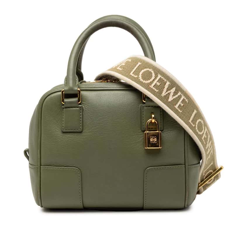 Loewe Calfskin Amazona 16 Square Bag Green Leather Very good condition - Front View