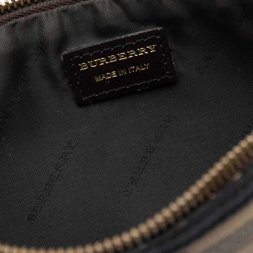 Burberry Haymarket Check Coated Canvas Peyton Crossbody Brown Canvas Very good condition - Box View