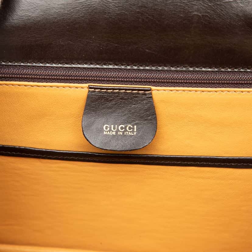 Gucci Calfskin Bamboo Night Brown Leather Very good condition - Box View