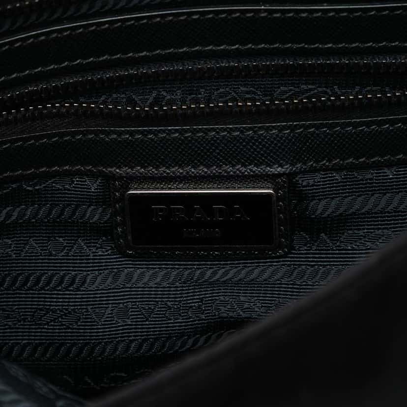 Prada Tessuto Zip Top Crossbody Black Good condition - Box View