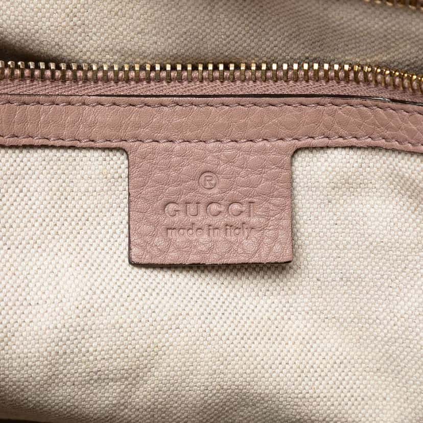 Gucci Medium Calfskin Bamboo Shopper Boston Bag Pink Leather Very good condition - Box View