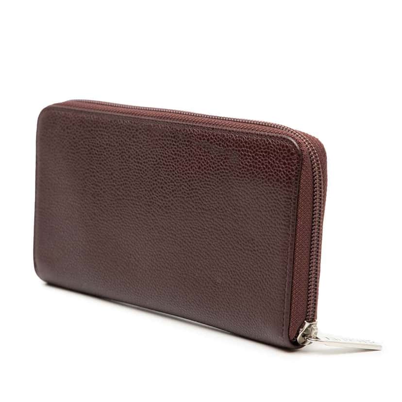 Chanel CC Caviar Zip Around Wallet Red Leather Very good condition - Back View