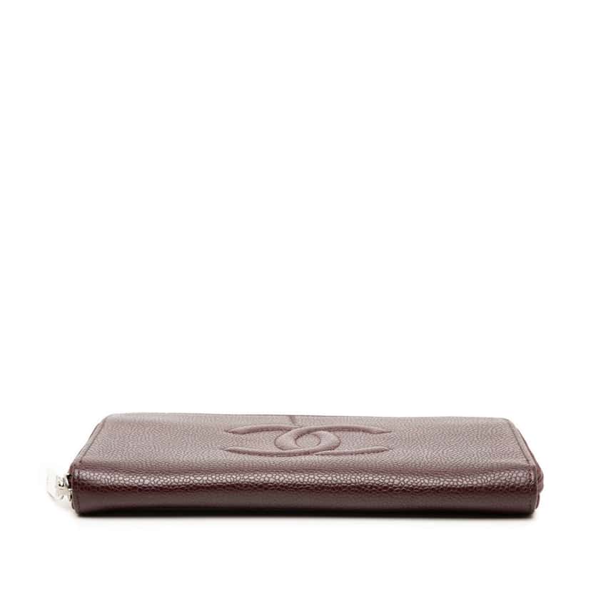 Chanel CC Caviar Zip Around Wallet Red Leather Very good condition - Inside View