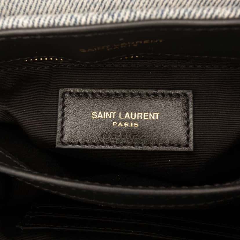 Saint Laurent Toy Matelasse Denim Monogram LouLou Crossbody Blue Denim Good condition - Box View