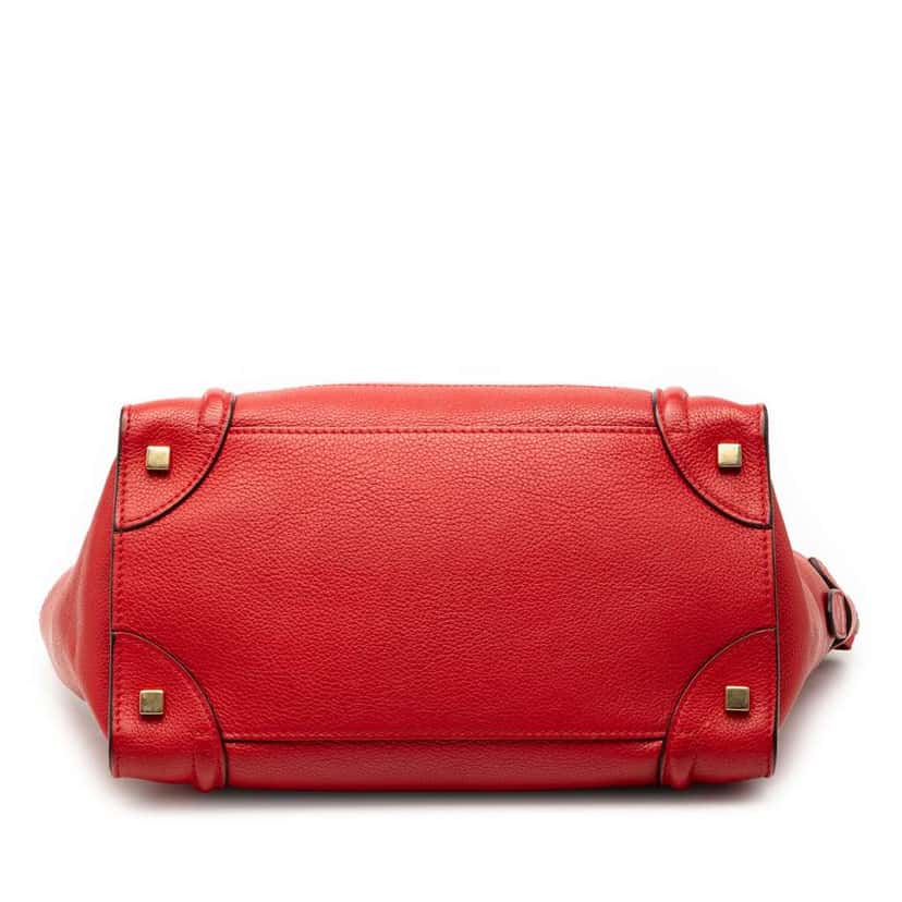 Celine Mini Leather Luggage Tote Red Leather Very good condition - Inside View