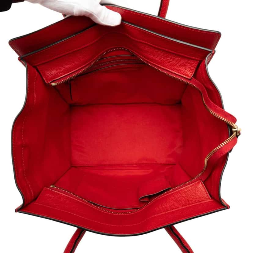 Celine Mini Leather Luggage Tote Red Leather Very good condition - Model View