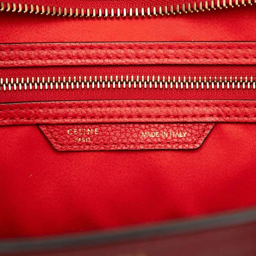 Celine Mini Leather Luggage Tote Red Leather Very good condition - Box View