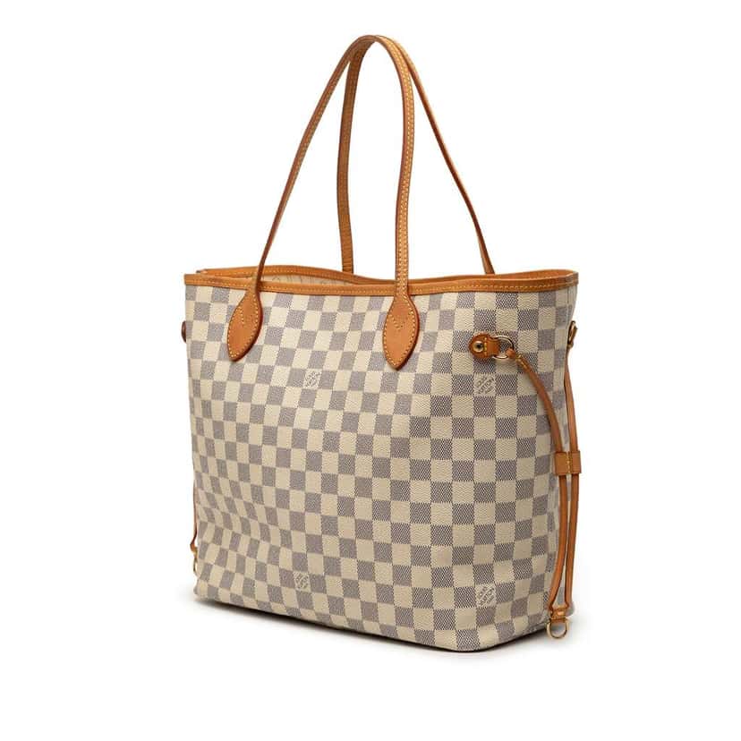 Louis Vuitton Damier Azur Neverfull MM White Very good condition - Back View