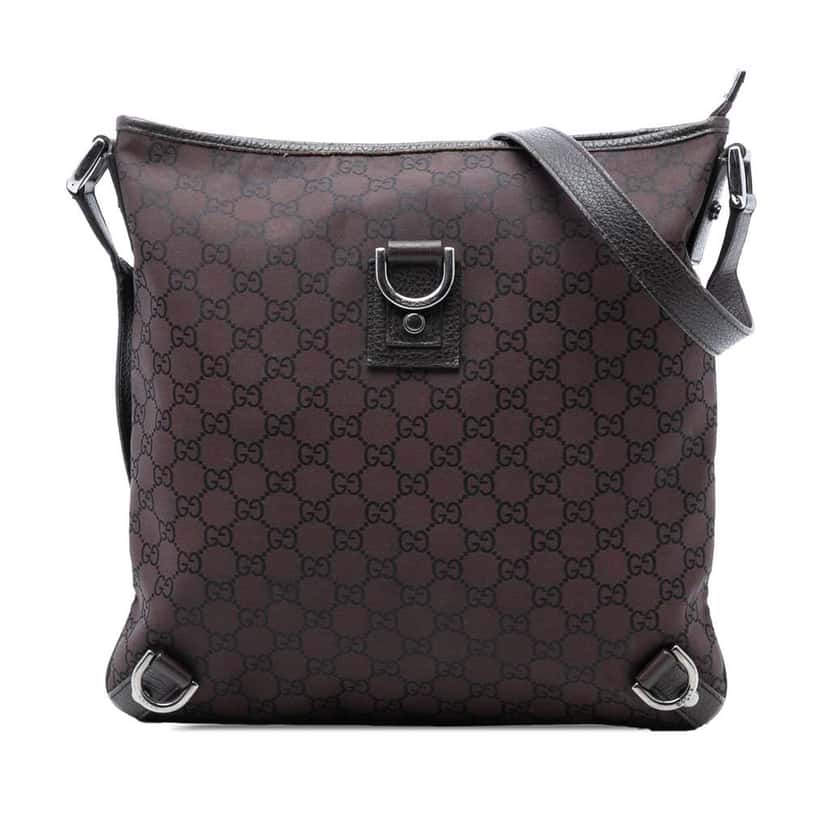Gucci GG Nylon Abbey D Ring Crossbody Brown Very good condition - Front View