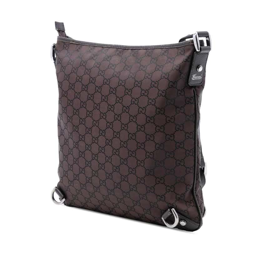 Gucci GG Nylon Abbey D Ring Crossbody Brown Very good condition - Back View