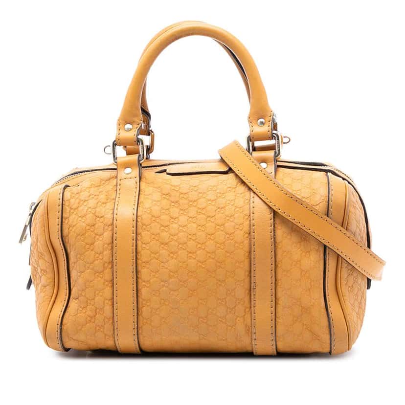 Gucci Small Microguccissima Joy Boston Bag Yellow Leather Very good condition - Front View