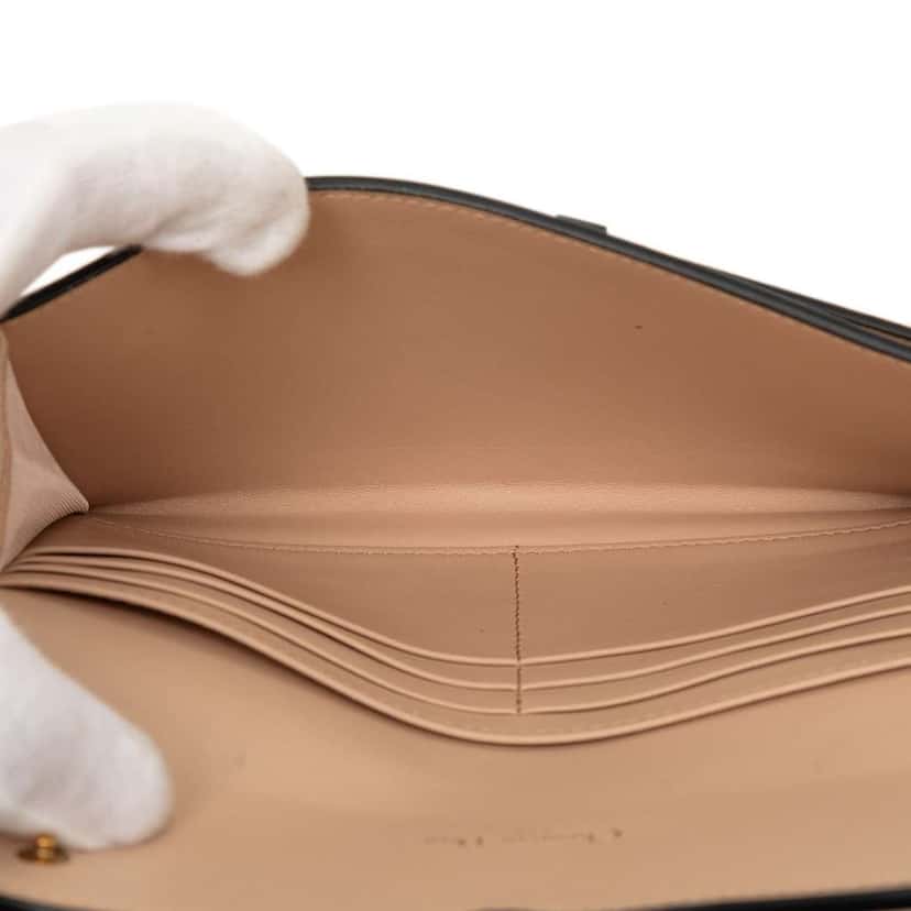 Dior Calfskin Saddle Wallet on Chain Brown Leather Good condition - Model View