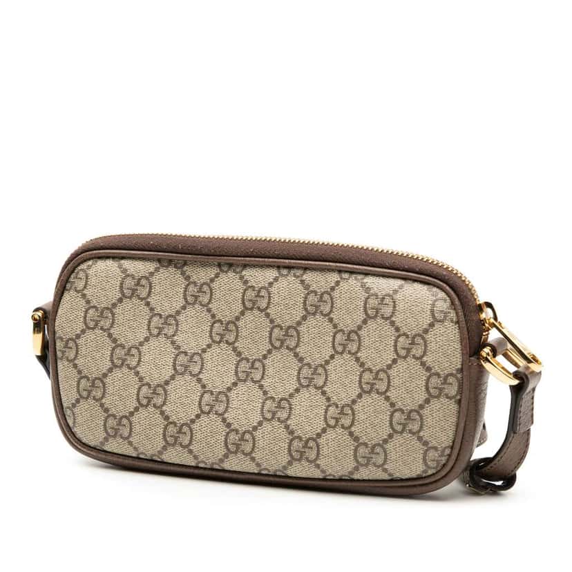 Gucci Mini GG Supreme Web Ophidia Crossbody Brown Canvas Very good condition - Back View