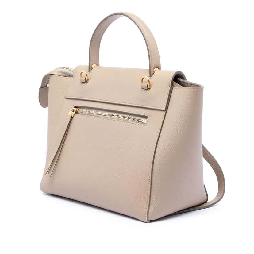 Celine Micro Grained Calfskin Belt Bag Brown Leather Very good condition - Back View