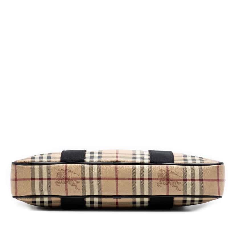 Burberry Haymarket Check Coated Canvas Business Bag Brown Canvas Good condition - Inside View