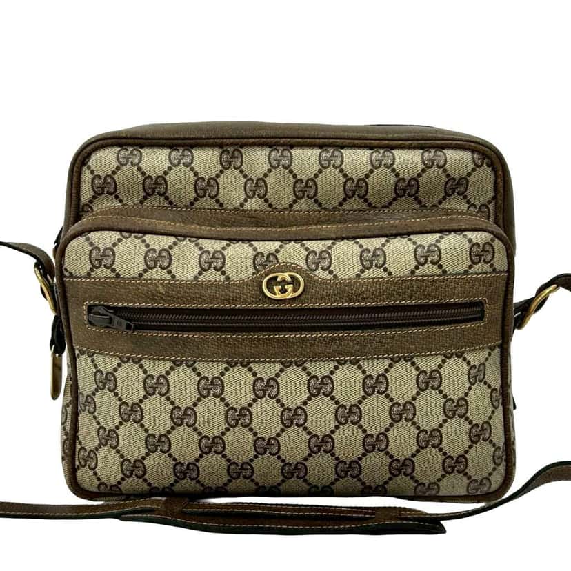 Gucci GG Supreme Crossbody Brown Canvas Very good condition - Front View