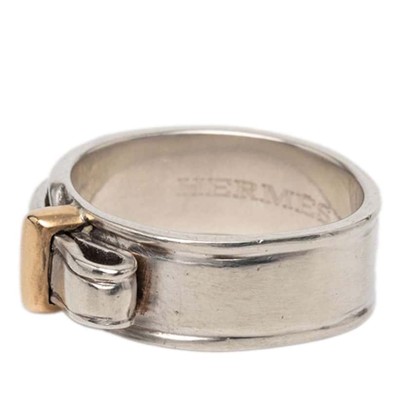 Hermès Sterling Silver and 18K Yellow Gold Artemis Ring Silver Silver Very good condition - Back View