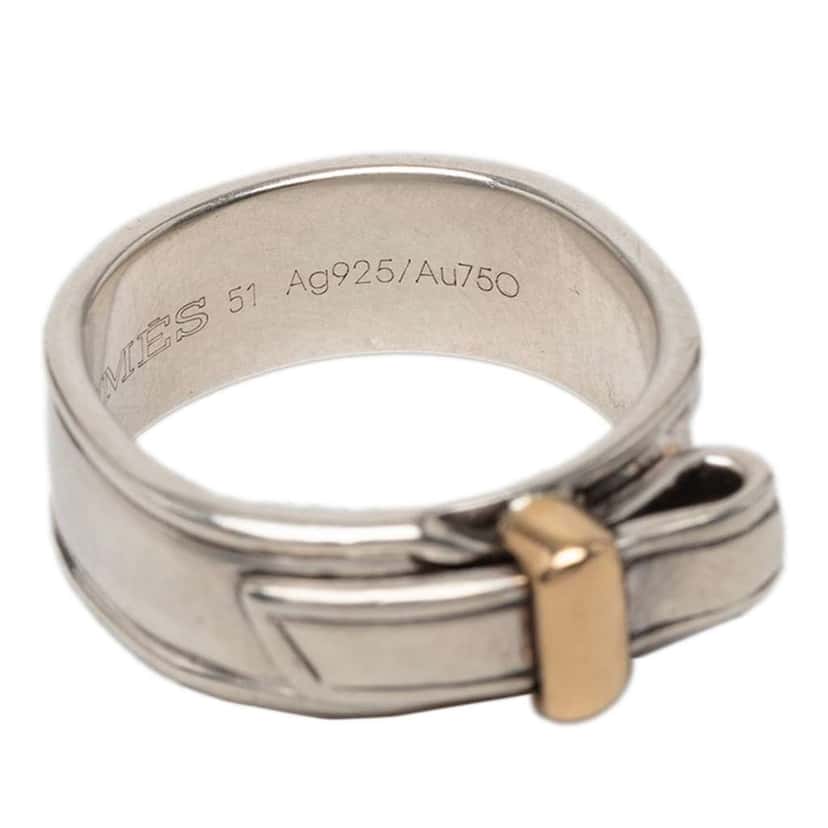 Hermès Sterling Silver and 18K Yellow Gold Artemis Ring Silver Silver Very good condition - Box View