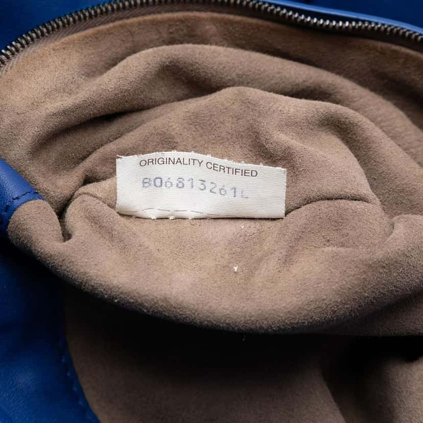 Bottega Veneta Large Nappa Intrecciato Double Chain Tote Blue Leather Good condition - Box View