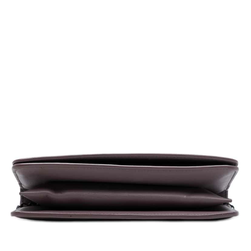 Bottega Veneta Nappa Intrecciato Continental Wallet on Chain Purple Leather Good condition - Inside View