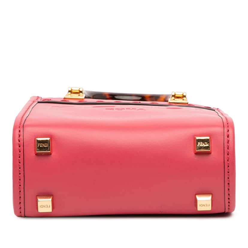 Fendi Mini Leather Sunshine Shopper Tote Pink Leather Very good condition - Inside View