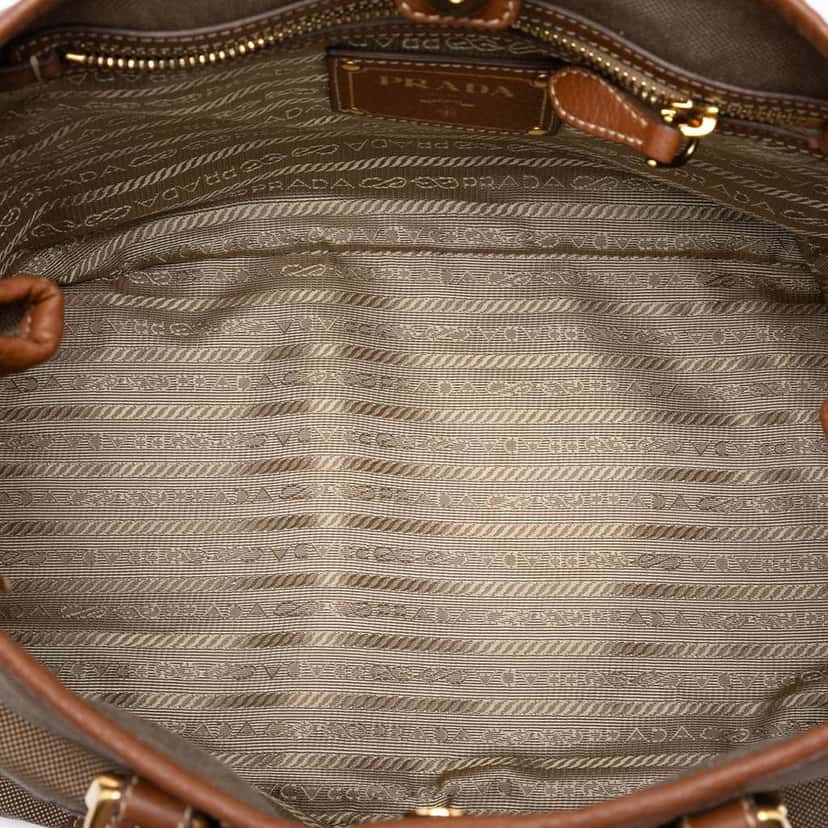 Prada Canvas Canapa Logo Bow Satchel Brown Canvas Very good condition - Model View