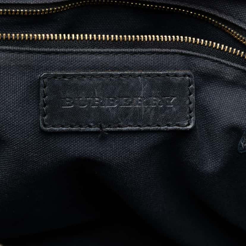 Burberry Small Leather Trimmed House Check Canvas Bridle Orchard Satchel Brown Canvas Good condition - Box View