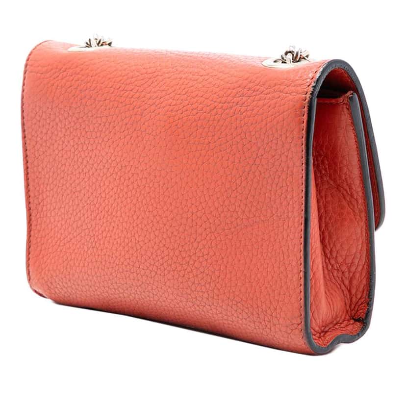 Gucci Small Leather Miss Bamboo Crossbody Orange Leather Very good condition - Back View