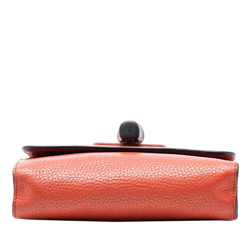 Gucci Small Leather Miss Bamboo Crossbody Orange Leather Very good condition - Inside View