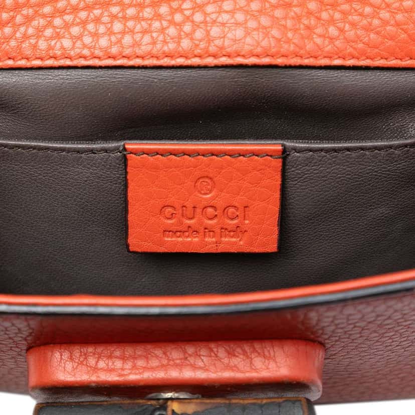 Gucci Small Leather Miss Bamboo Crossbody Orange Leather Very good condition - Box View