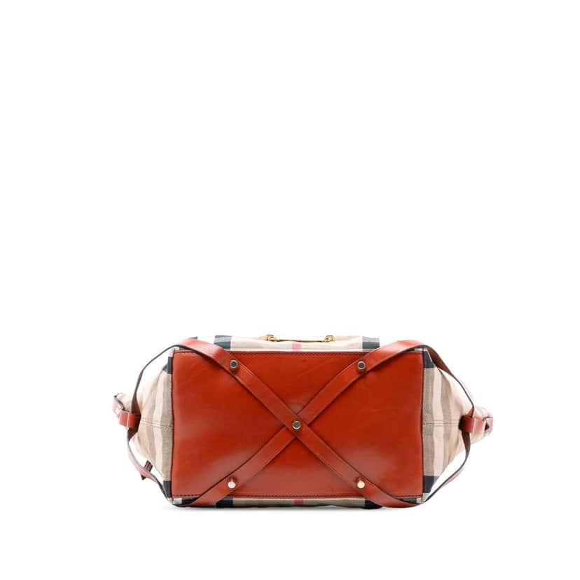 Burberry Small House Check Canvas Bridle Salisbury Tote Brown Canvas Good condition - Inside View