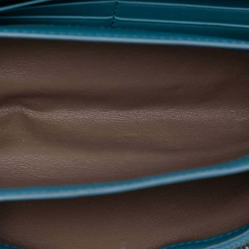 Bottega Veneta Nappa Intrecciato Continental Wallet on Chain Blue Leather Good condition - Model View