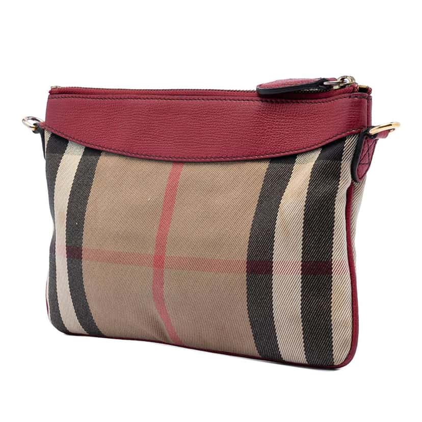 Burberry House Check Canvas Derby Peyton Crossbody Brown Canvas Very good condition - Back View