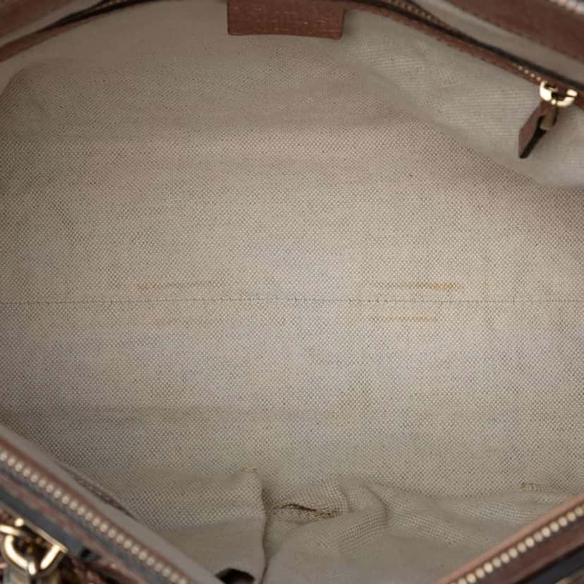 Gucci Metallic Pebbled Calfskin Bella Satchel Pink Leather Very good condition - Model View