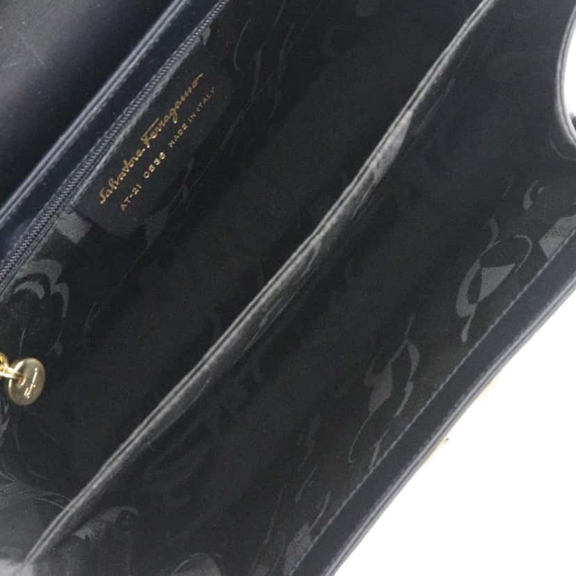 Salvatore Ferragamo Leather Gancini Iconic Top Handle Bag Blue Leather Very good condition - Model View