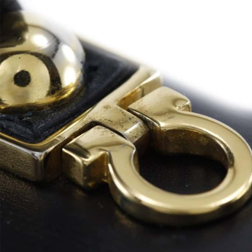 Salvatore Ferragamo Leather Gancini Iconic Top Handle Bag Blue Leather Very good condition - Box View