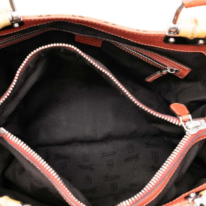 Gucci GG Canvas Bamboo Libeccio Tote Brown Canvas Very good condition - Model View