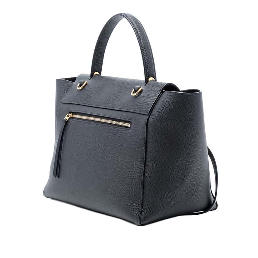 Celine Mini Grained Calfskin Belt Bag Black Leather Good condition - Back View