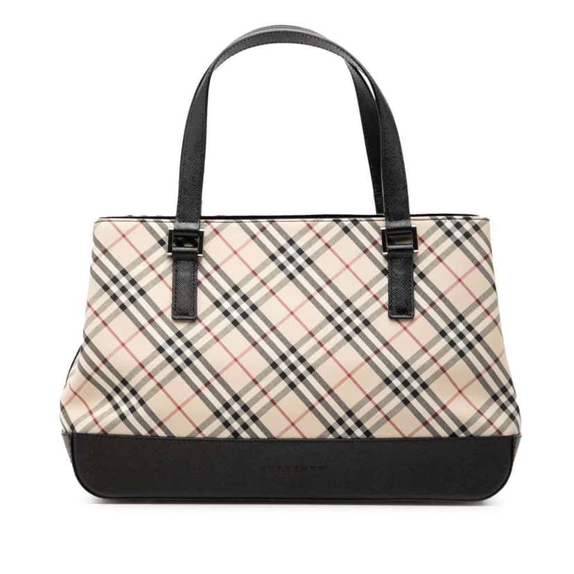 Burberry Nova Check Canvas Tote Brown Canvas Good condition - Front View