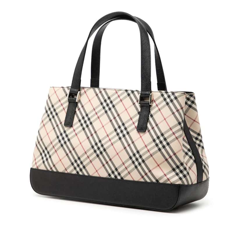 Burberry Nova Check Canvas Tote Brown Canvas Good condition - Back View