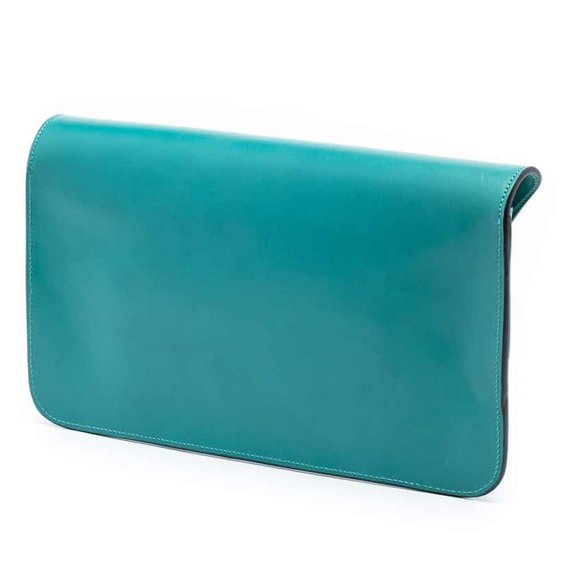 Gucci Calfskin Bright Bit Clutch Blue Leather Very good condition - Back View