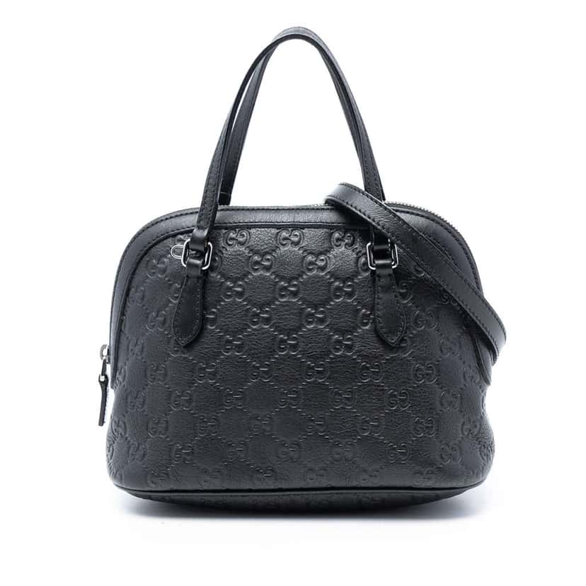 Gucci Mini Guccissima Dome Satchel Black Leather Very good condition - Front View