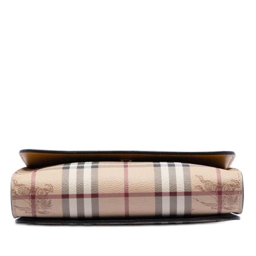 Burberry Haymarket Check Coated Canvas and Calfskin Loxley Crossbody Brown Canvas Very good condition - Inside View