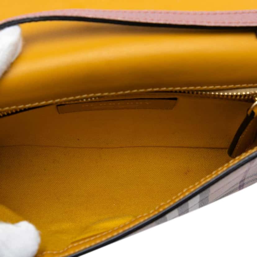 Burberry Haymarket Check Coated Canvas and Calfskin Loxley Crossbody Brown Canvas Very good condition - Model View