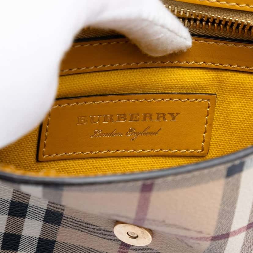 Burberry Haymarket Check Coated Canvas and Calfskin Loxley Crossbody Brown Canvas Very good condition - Box View