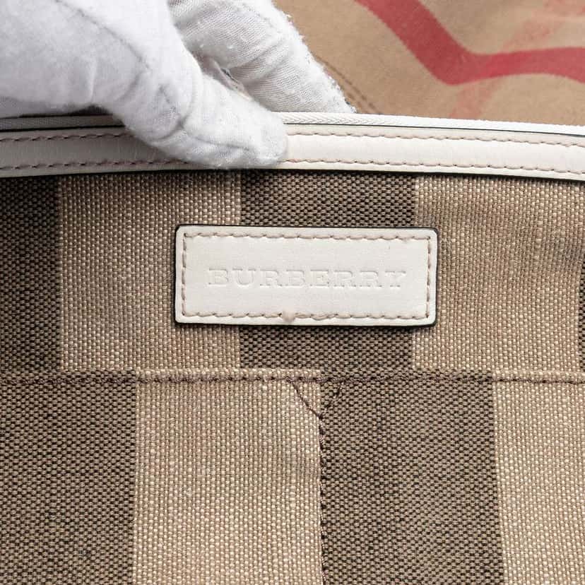 Burberry Medium Mega Check Canvas Ashby Bucket Bag Brown Canvas Very good condition - Box View